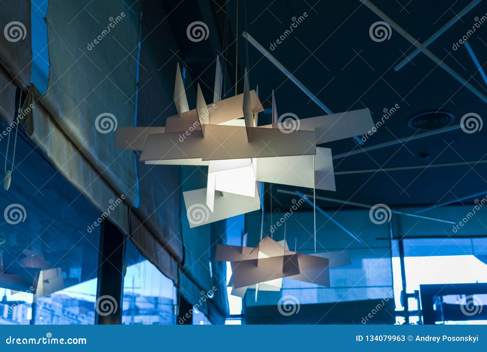 Chandelier In The Interior Of Plastic Hangs Stock Image
