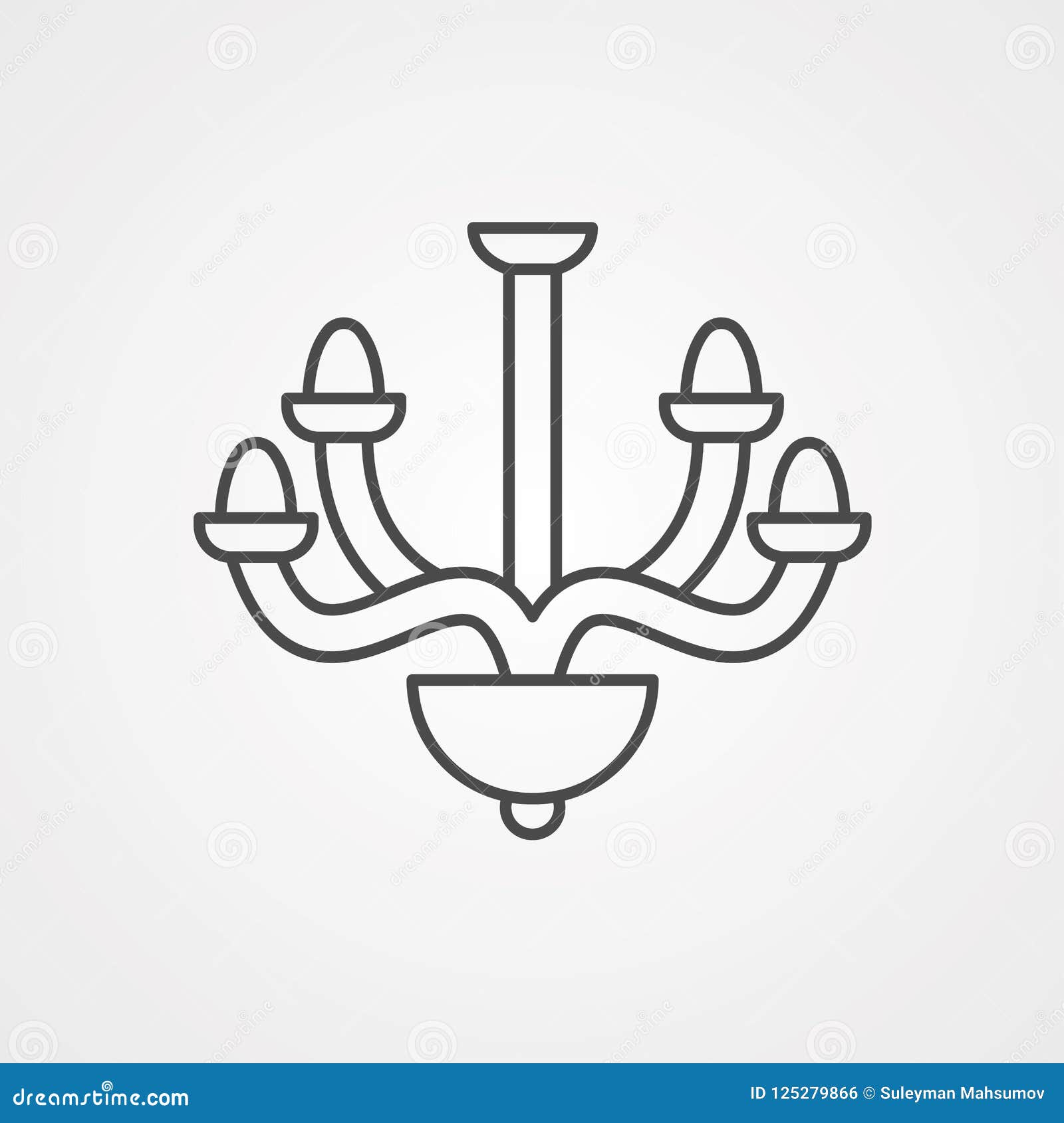 Chandelier Vector Icon Sign Symbol Stock Vector
