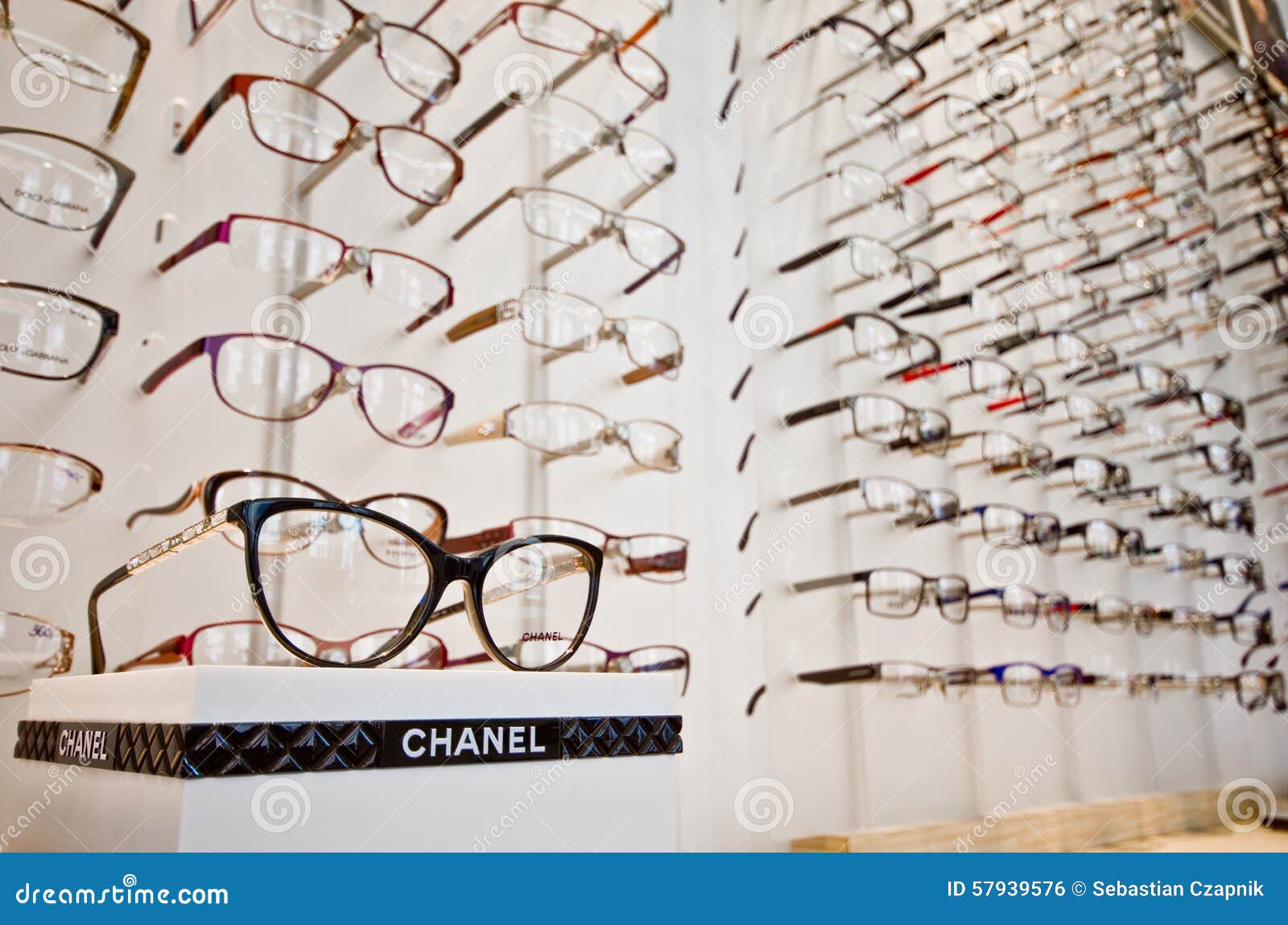 Chanel frames on display editorial photo. Image of branded - 57939576