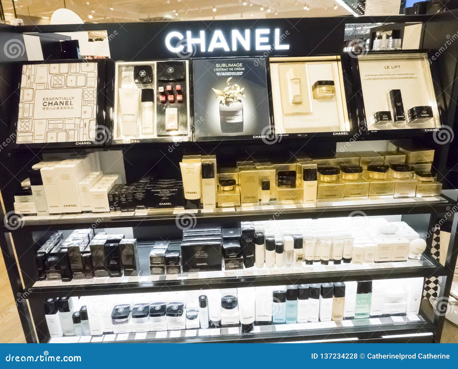 Chanel French Luxury Brand Perfume in Duty Free Store Shelf Editorial ...