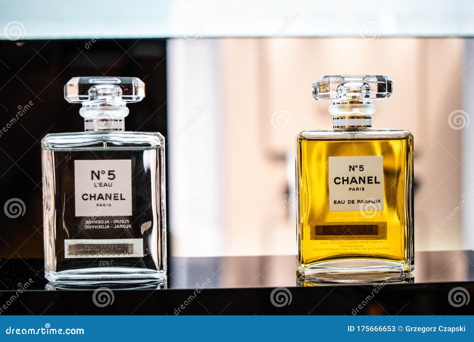 Chanel Paris No. 5 Perfume on Shop Display, Chanel No Editorial Stock Photo  - Image of elegance, illustrative: 175666653