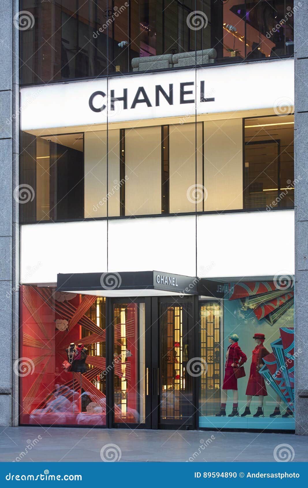 Chanel Shop Illuminated Exterior in 57th Street, New York