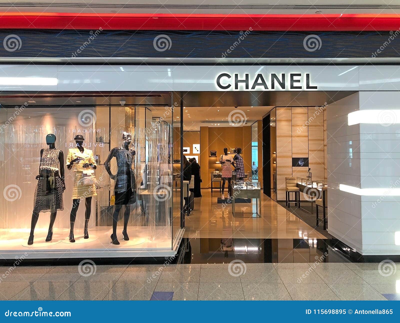 Chanel Shop at the International Airport of Dubai, United Arab Emirates ...