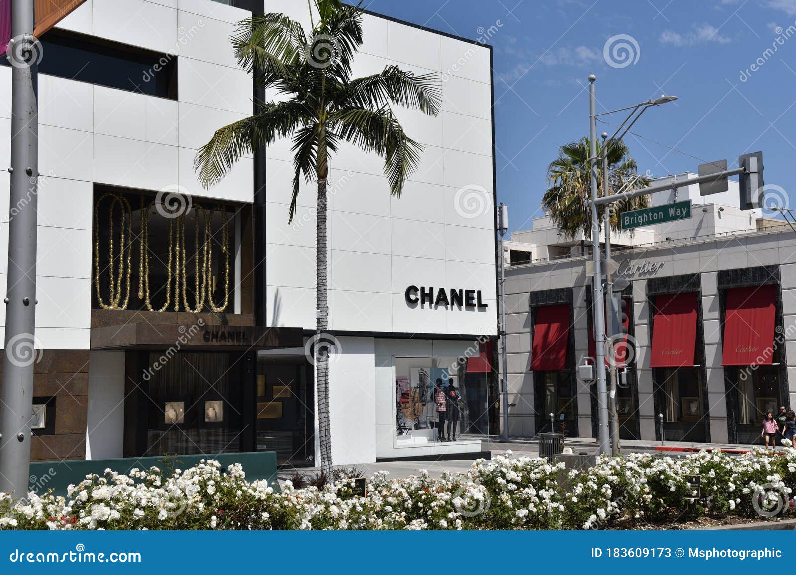 Chanel Retail Store Exterior on Rodeo Drive in Beverly Hills Stock Photo