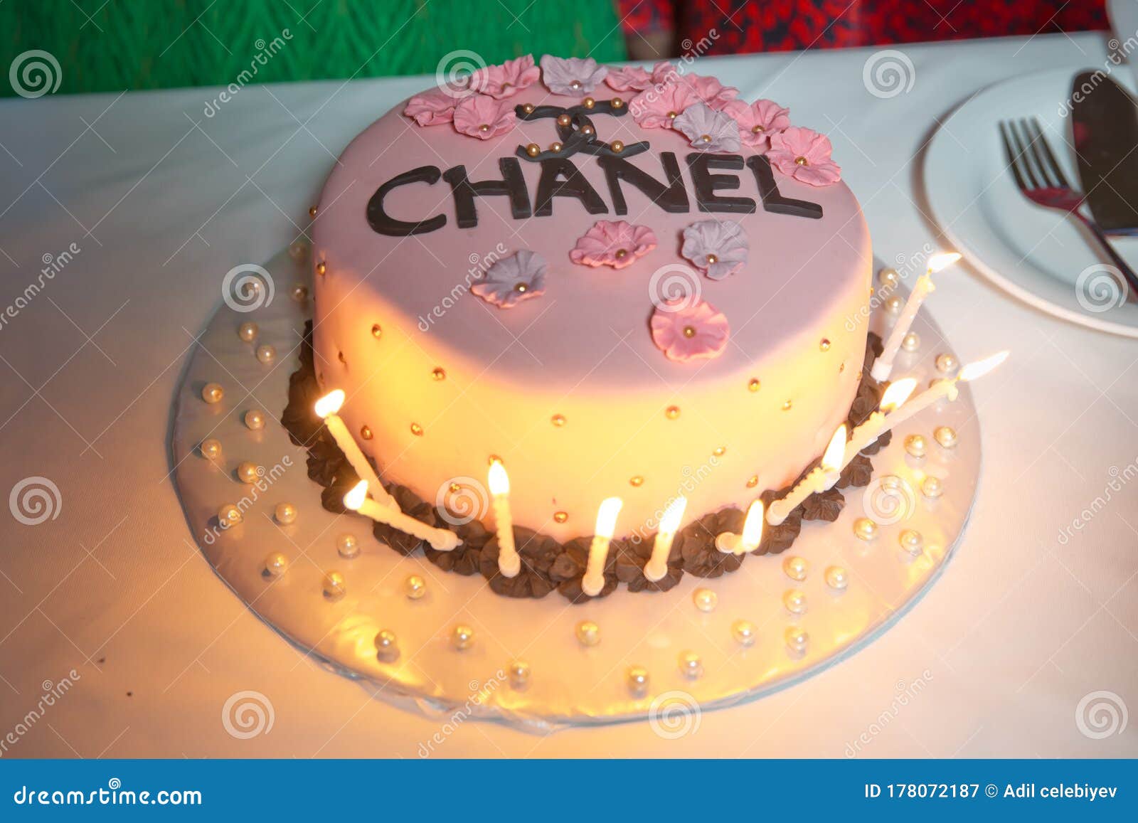 Coco Chanel Birthday Party Decoration Themes Ideas - Chanel Cake & Backdrop