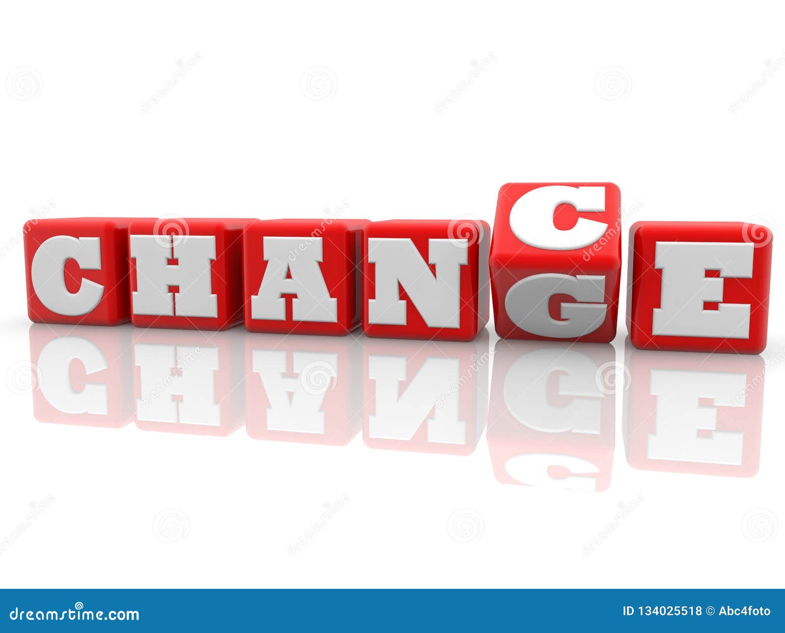 Change and Chance Concept on Red Cubes on White Background Stock  Illustration - Illustration of blue, background: 134025518