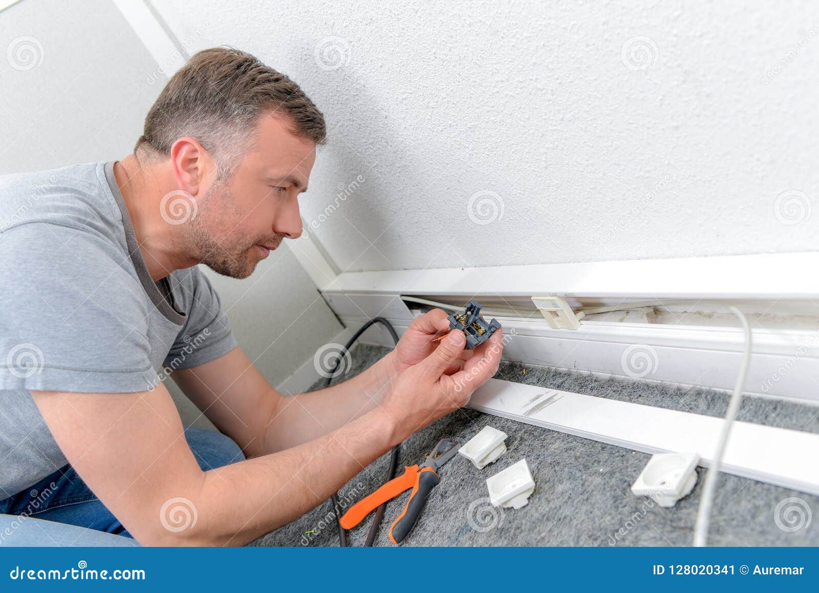 Changing an Electrical Outlet Stock Image Image of disconnected