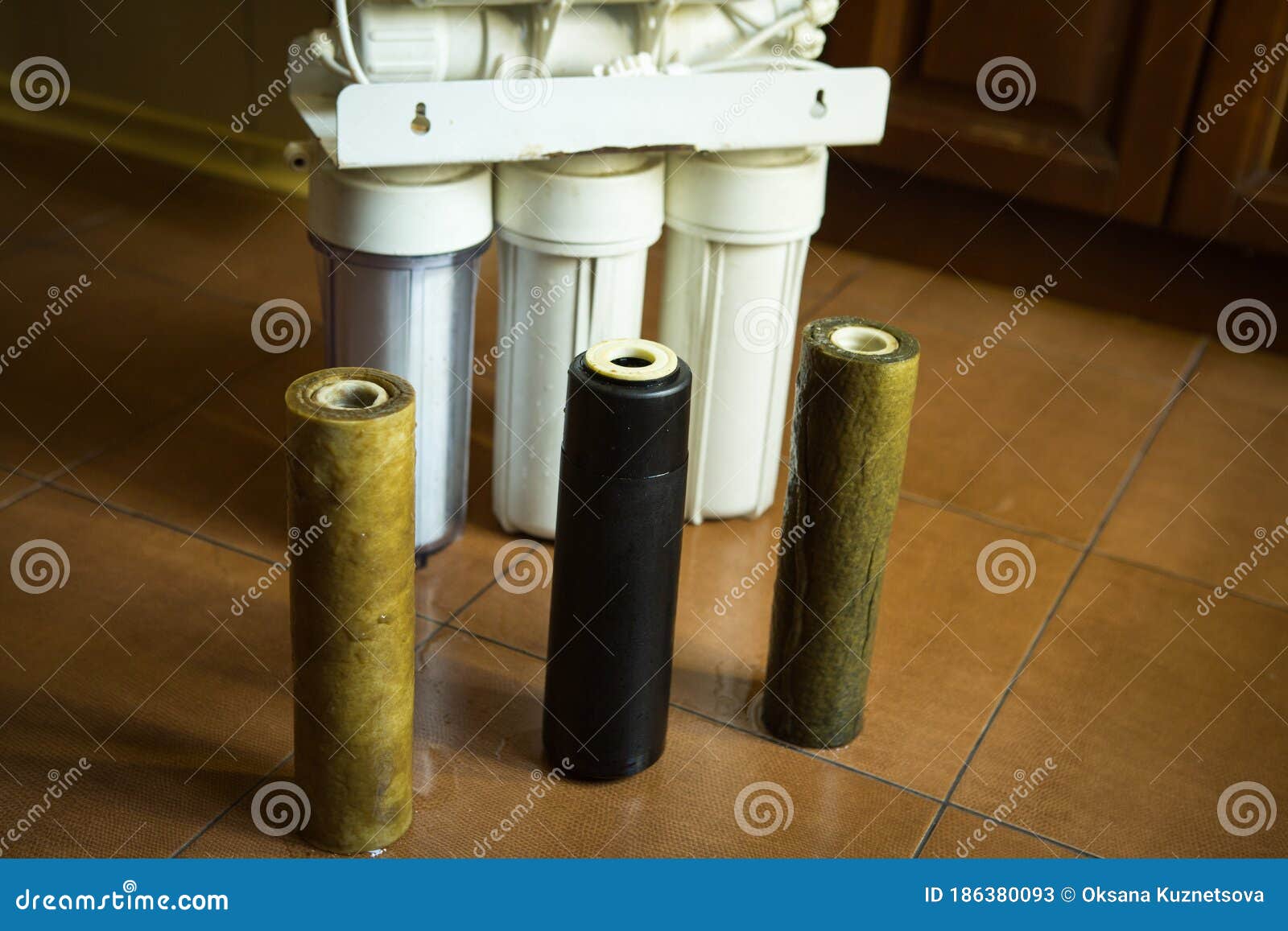 Changing Filters in Your Home Water Purification System. Used Filters on  the Background of the Installation for Water Filtration Stock Image - Image  of filters, healthy: 186380093