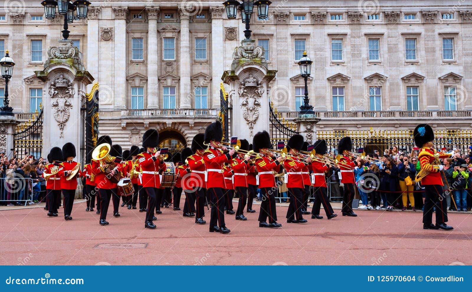 The Changing of the Guard at Buckingham Palace in London, UK Editorial