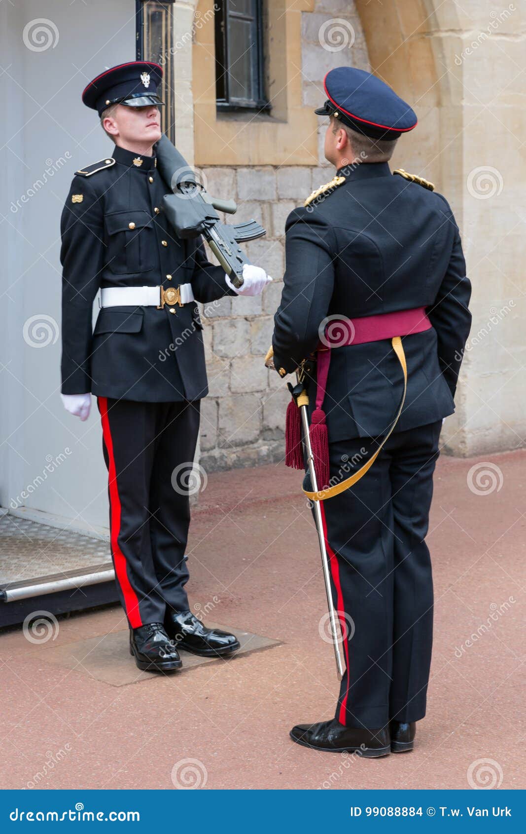 Changing Guards with Soldiers Armed with Rifles in Windsor Castle ...