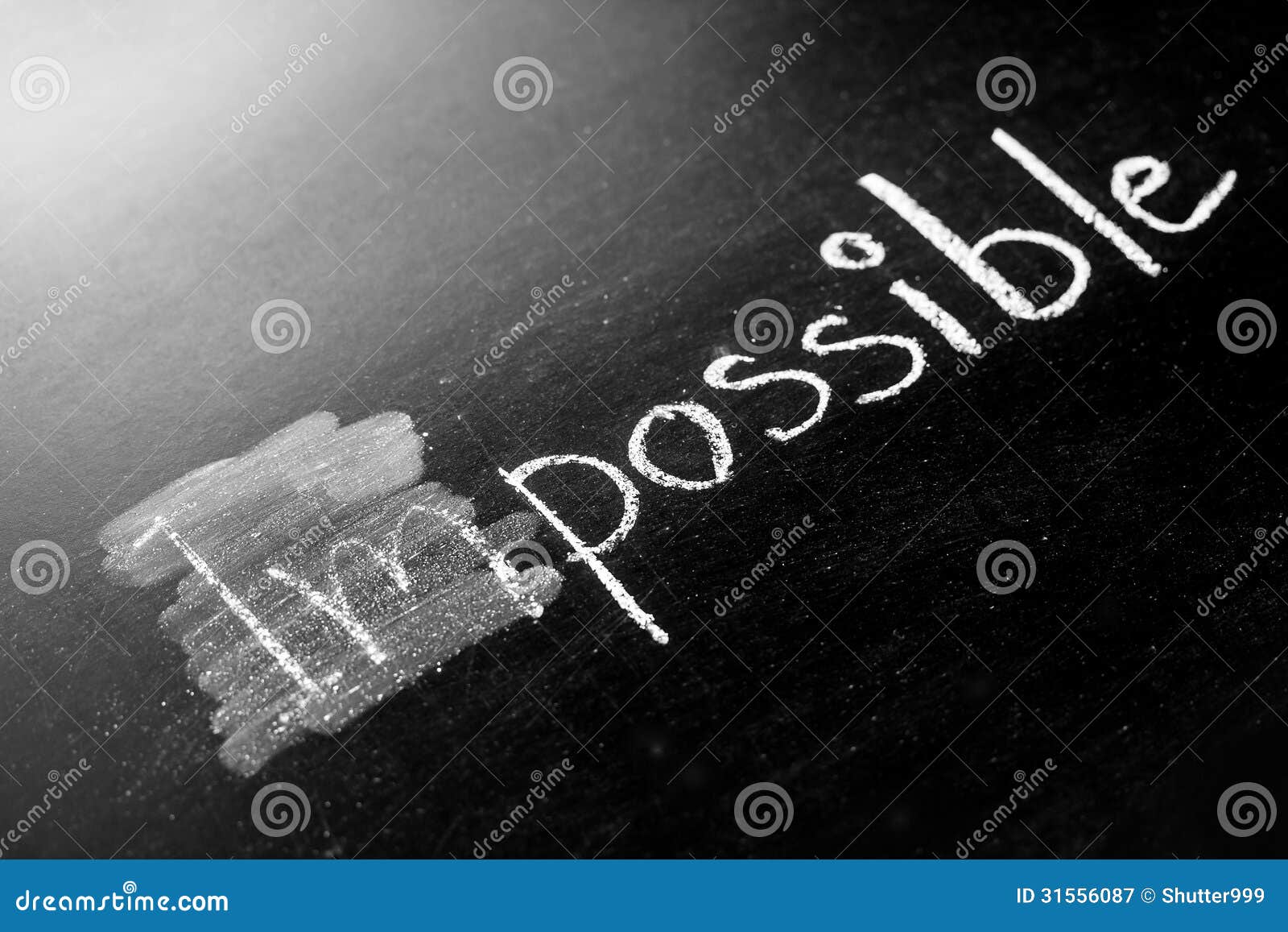 changing impossible into possible on a chalkboard