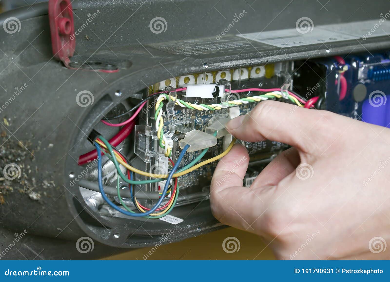 Changing a Wheel on an Electric Scooter Stock Image Image of scan