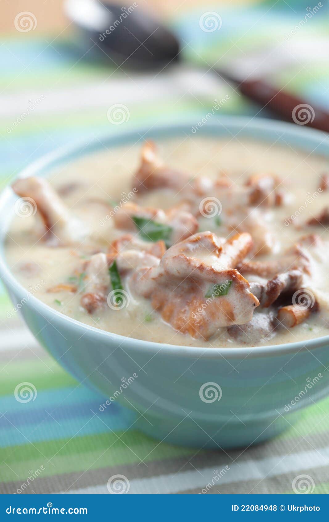 Chanterelle cream soup stock photo. Image of vertical 22084948