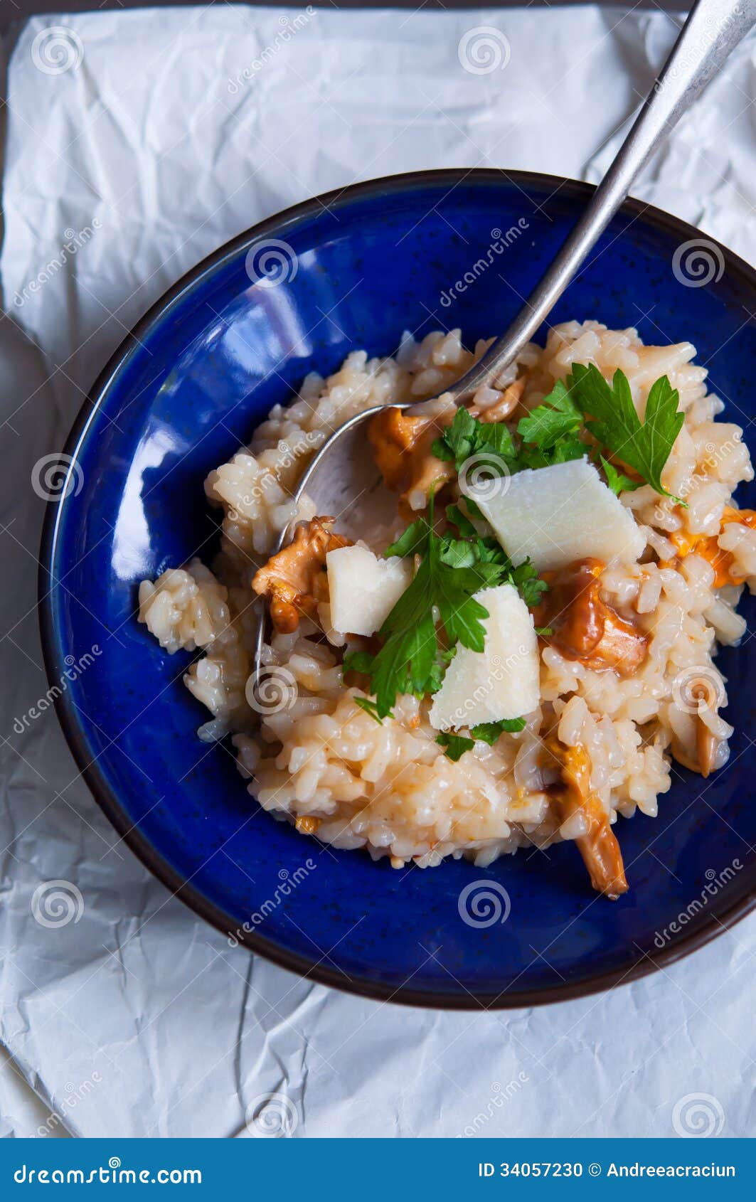 Chanterelle Mushroom Risotto Stock Photo Image of dish, fall 34057230