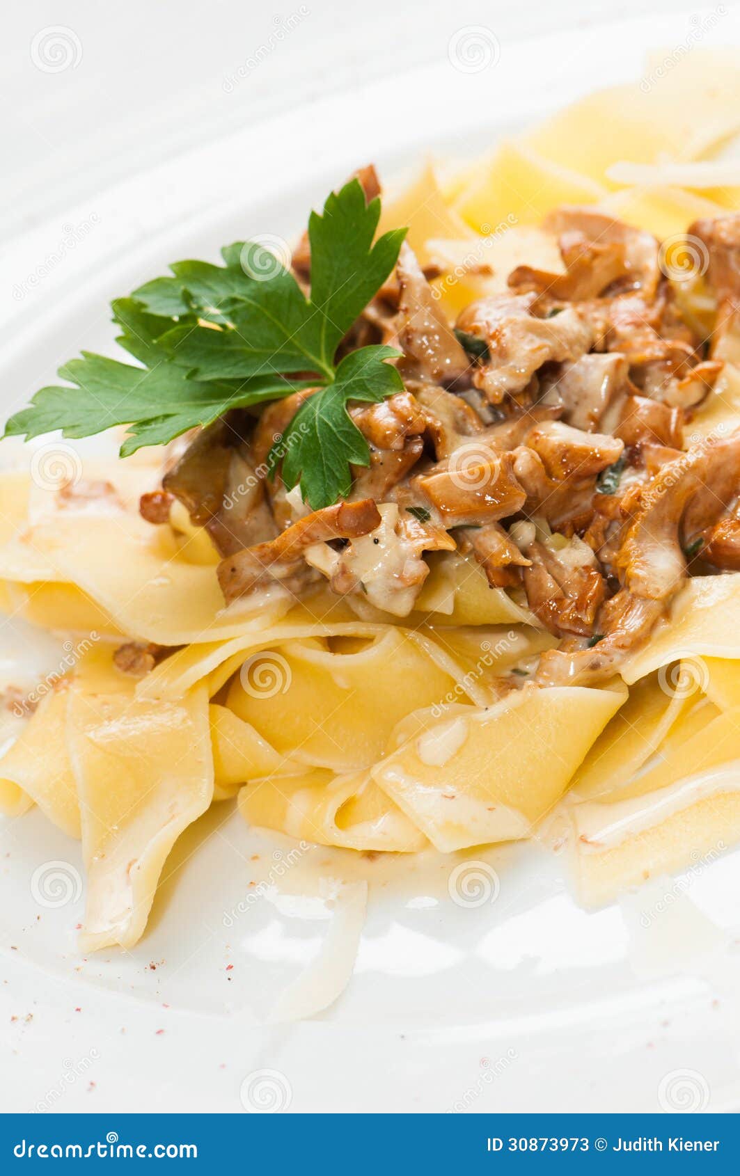 Chanterelle with pasta stock image. Image of meal, parsley 30873973