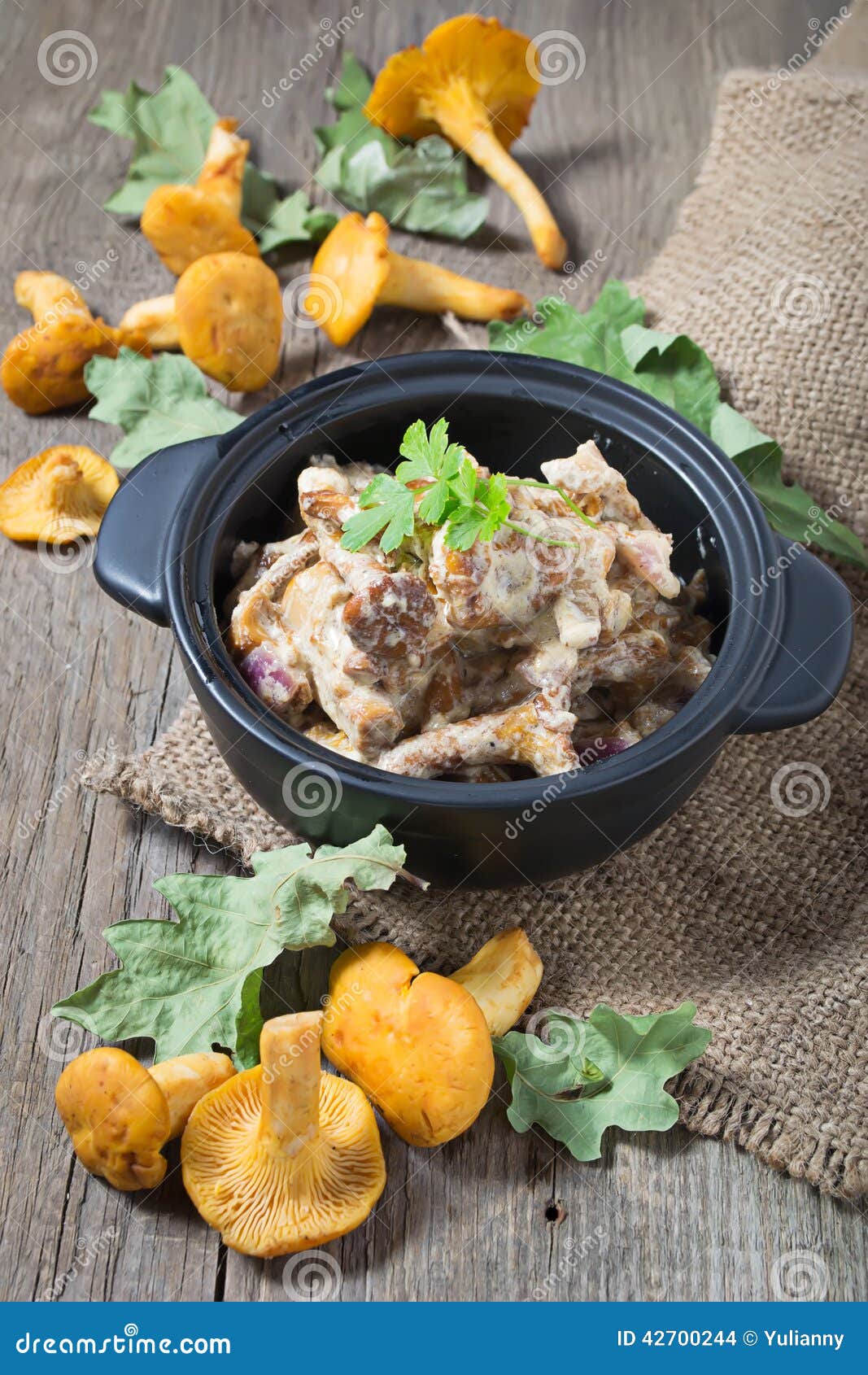 Chanterelles Mushroom with Cream Stock Photo Image of cream, meal