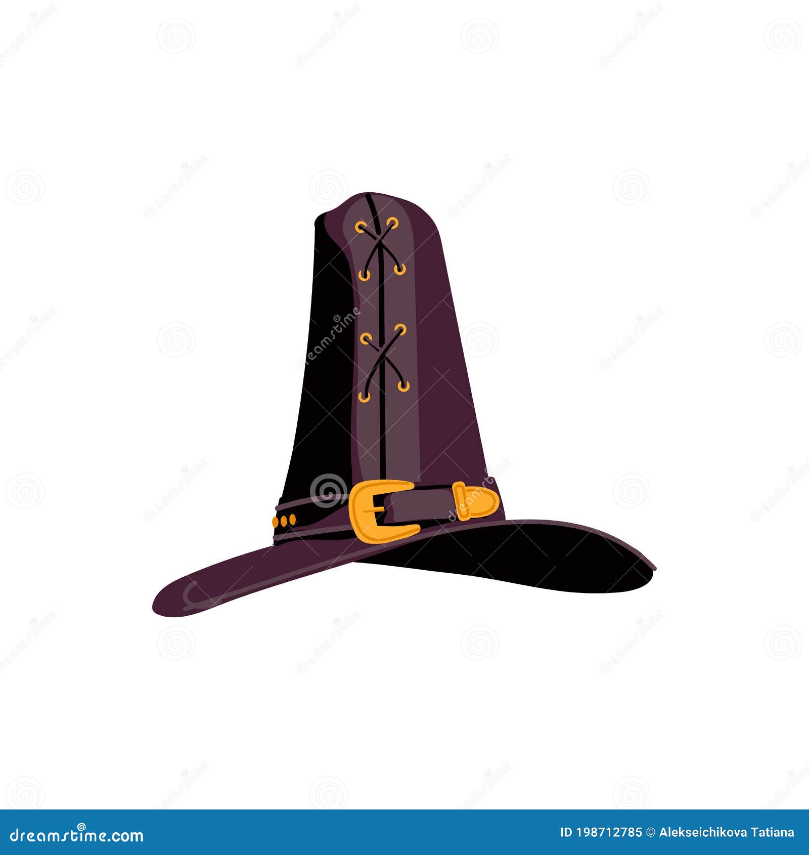 Desenho de chapéu de cowboy, bruxa fofa, roxo, lendário criatura