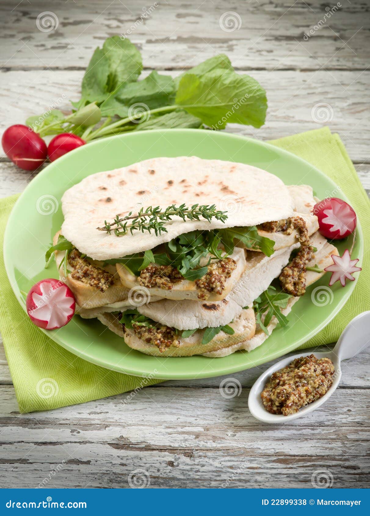 Chapati with tofu arugula stock photo. Image of cold 22899338