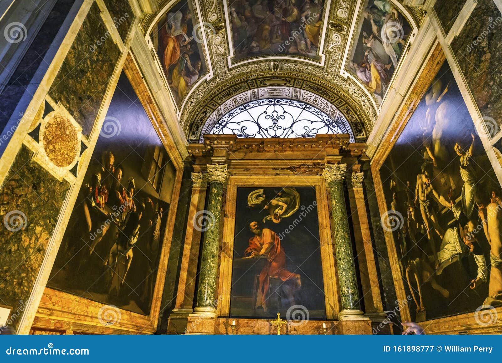 Chapel Paintings Church Saint Louis of French Basilica Rome Italy Stock ...