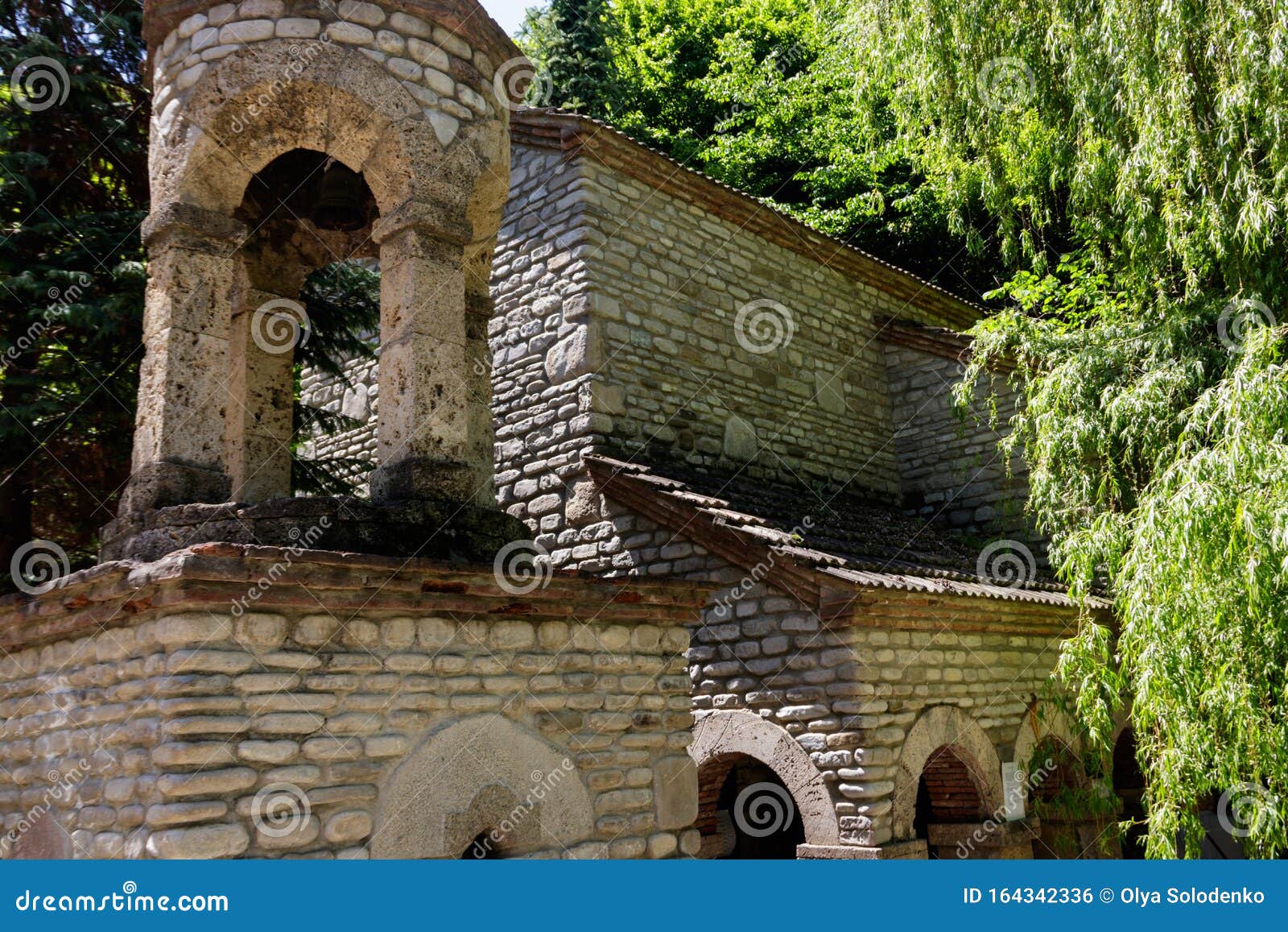 chapel of st. zabulon and sosana and house st. nino`s spring in monastery of st. nino at bodbe. sighnaghi, kakheti, georgia