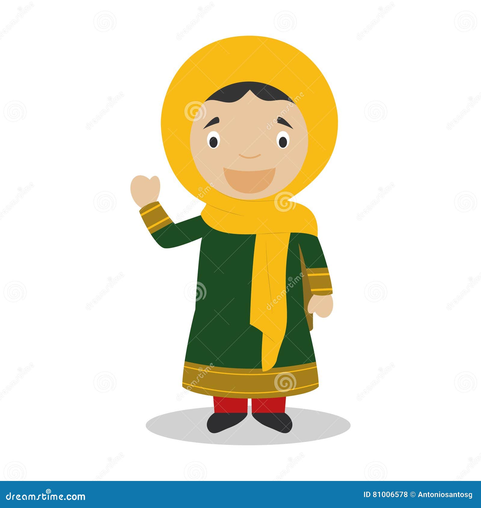 Character from Afghanistan Dressed in the Traditional Way Stock Vector ...