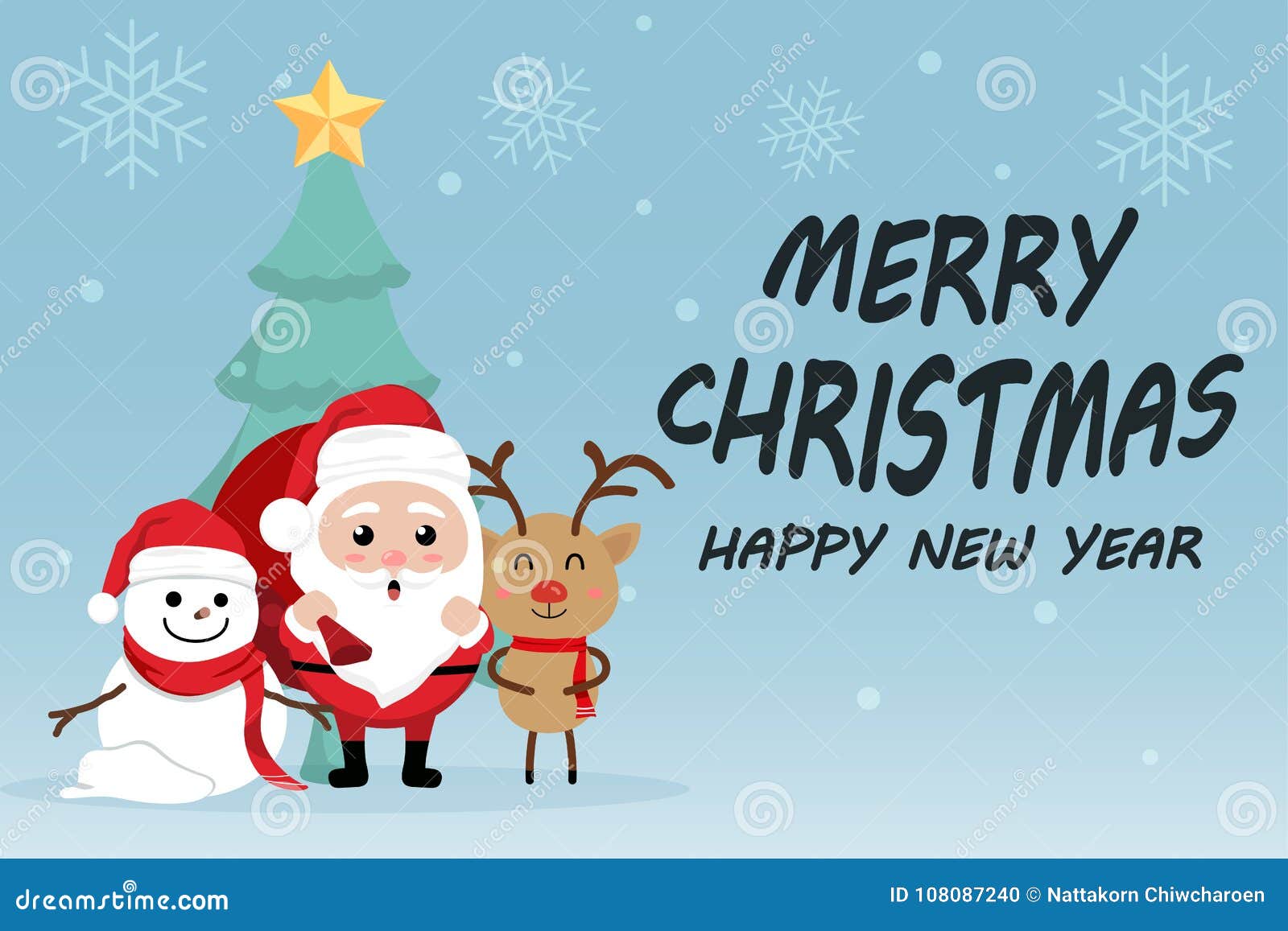 Character Cartoon Cute Christmas Day , Merry Christmas Happy ...