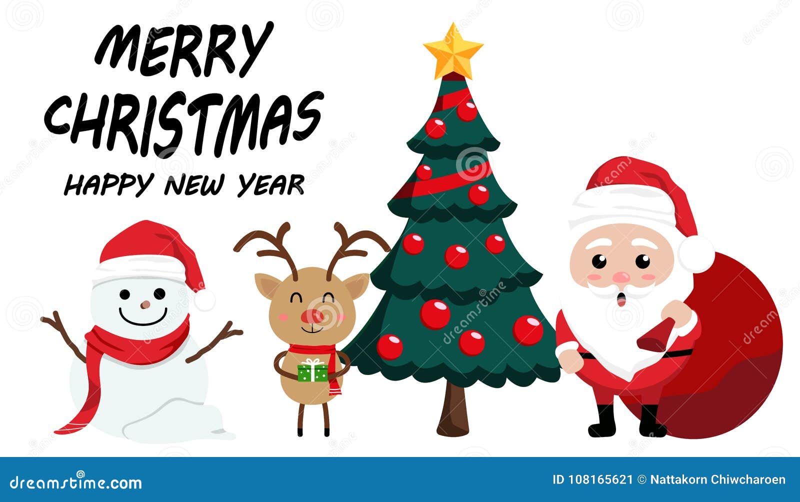 Character Cartoon Cute Christmas Day , Merry Christmas Happy New ...