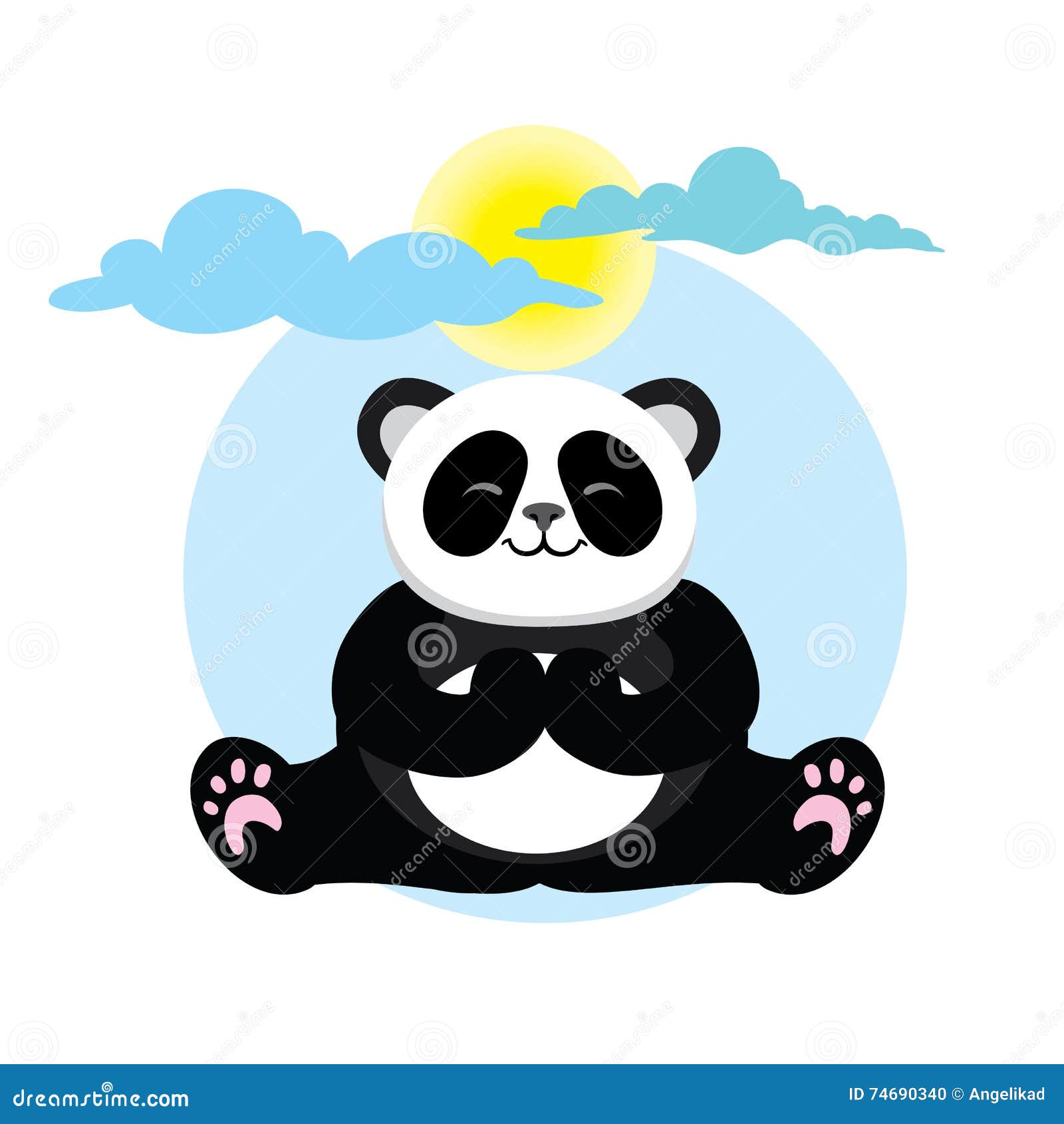 Character Cute and Beautiful Panda Stock Vector - Illustration of asana ...