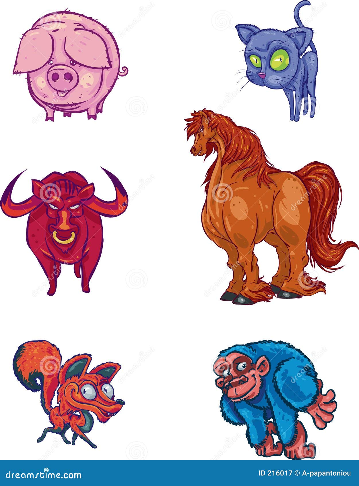 Character Design Collection 005: Animals Stock Illustration - Illustration  of toys, comic: 216017