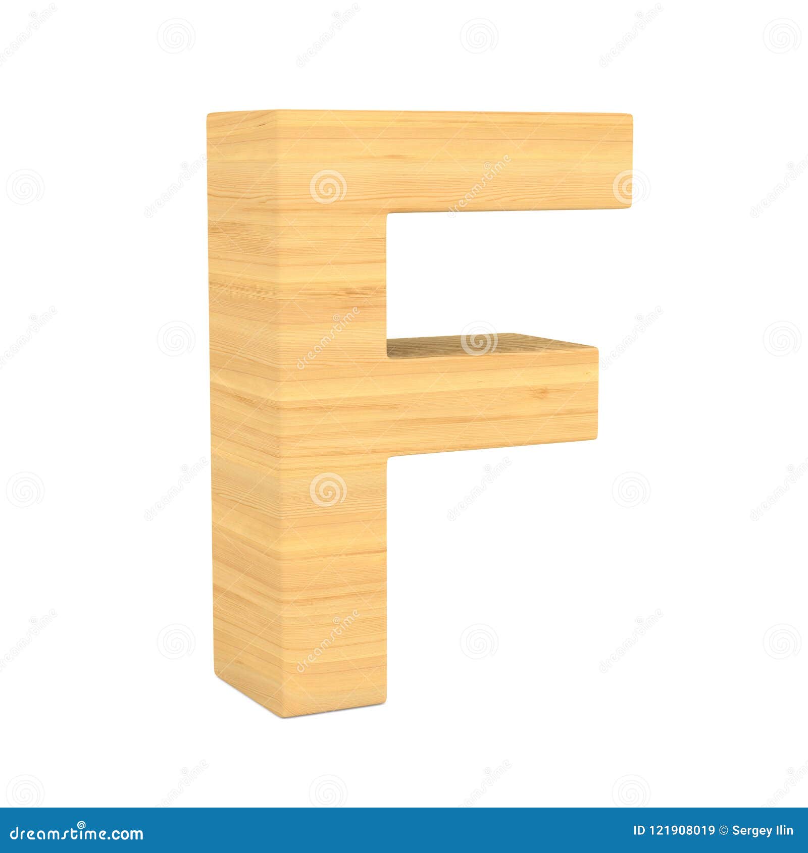Character F on White Background. Isolated 3D Illustration Stock ...