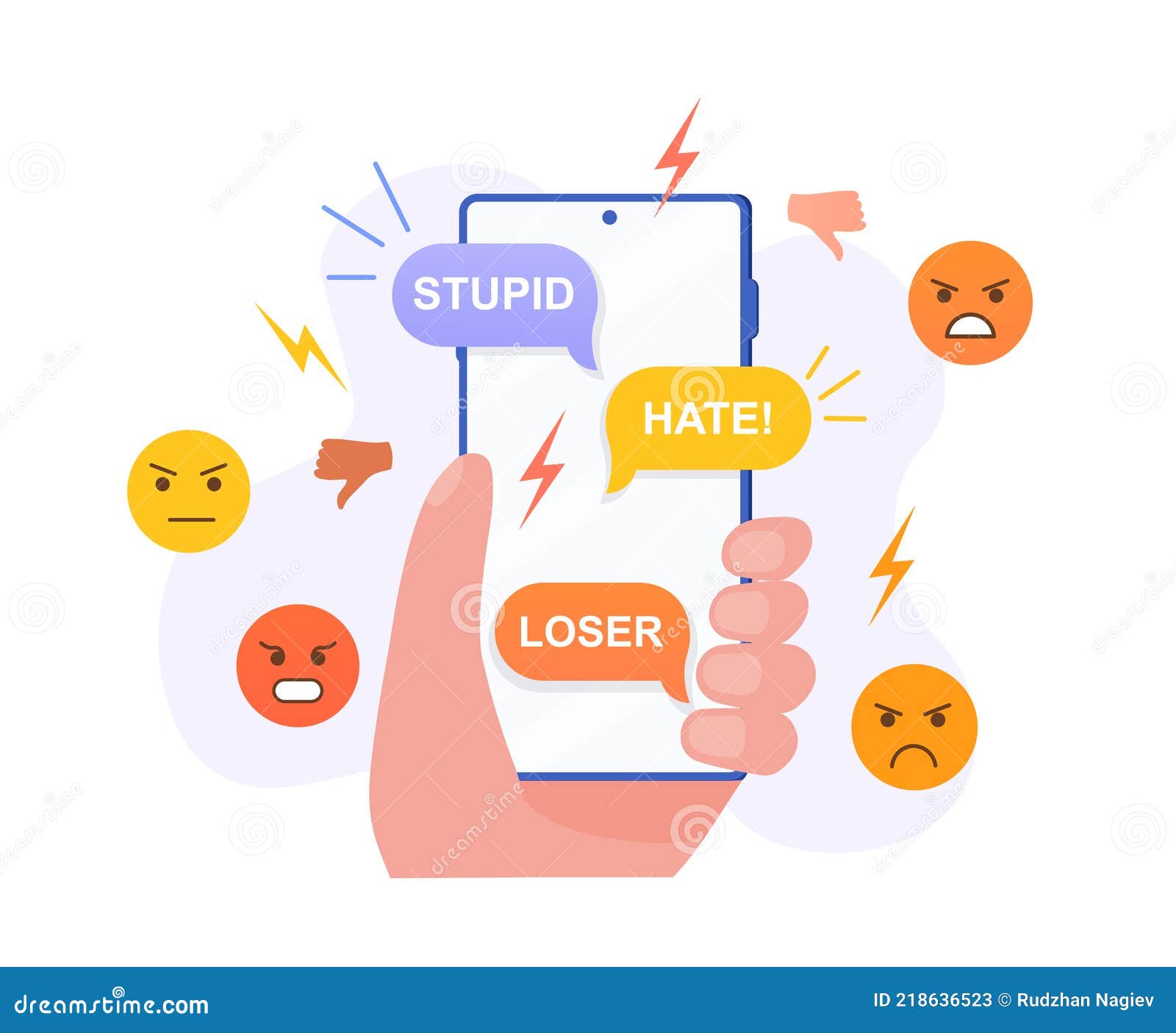 Cyber bullying and online crime concept Royalty Free Vector