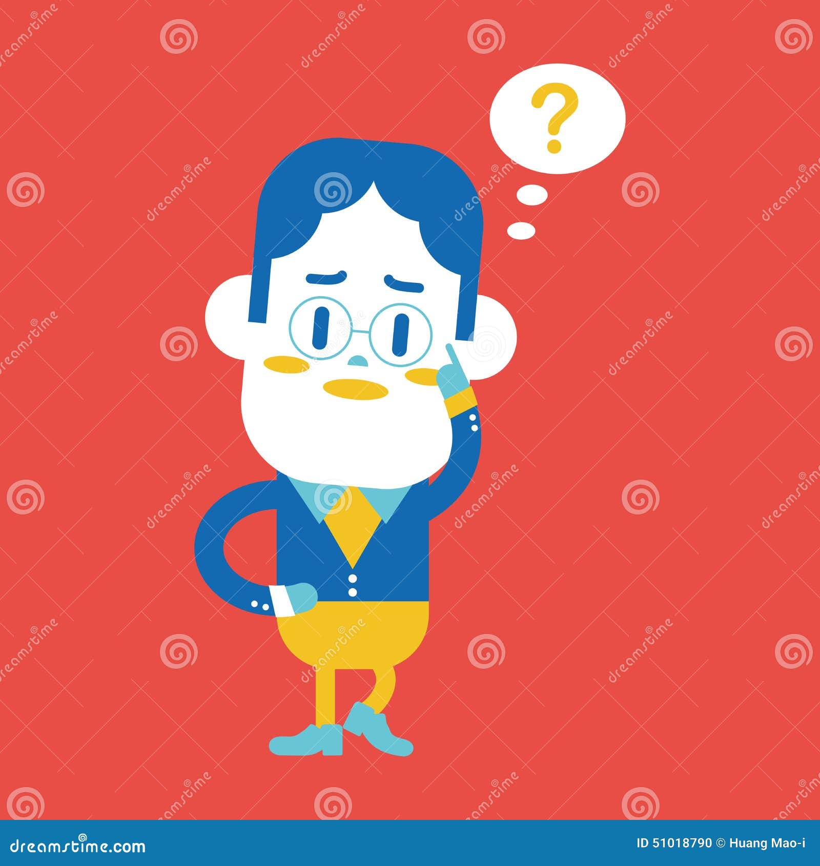 Character Illustration Design. Businessman Having Question Cartoon,eps