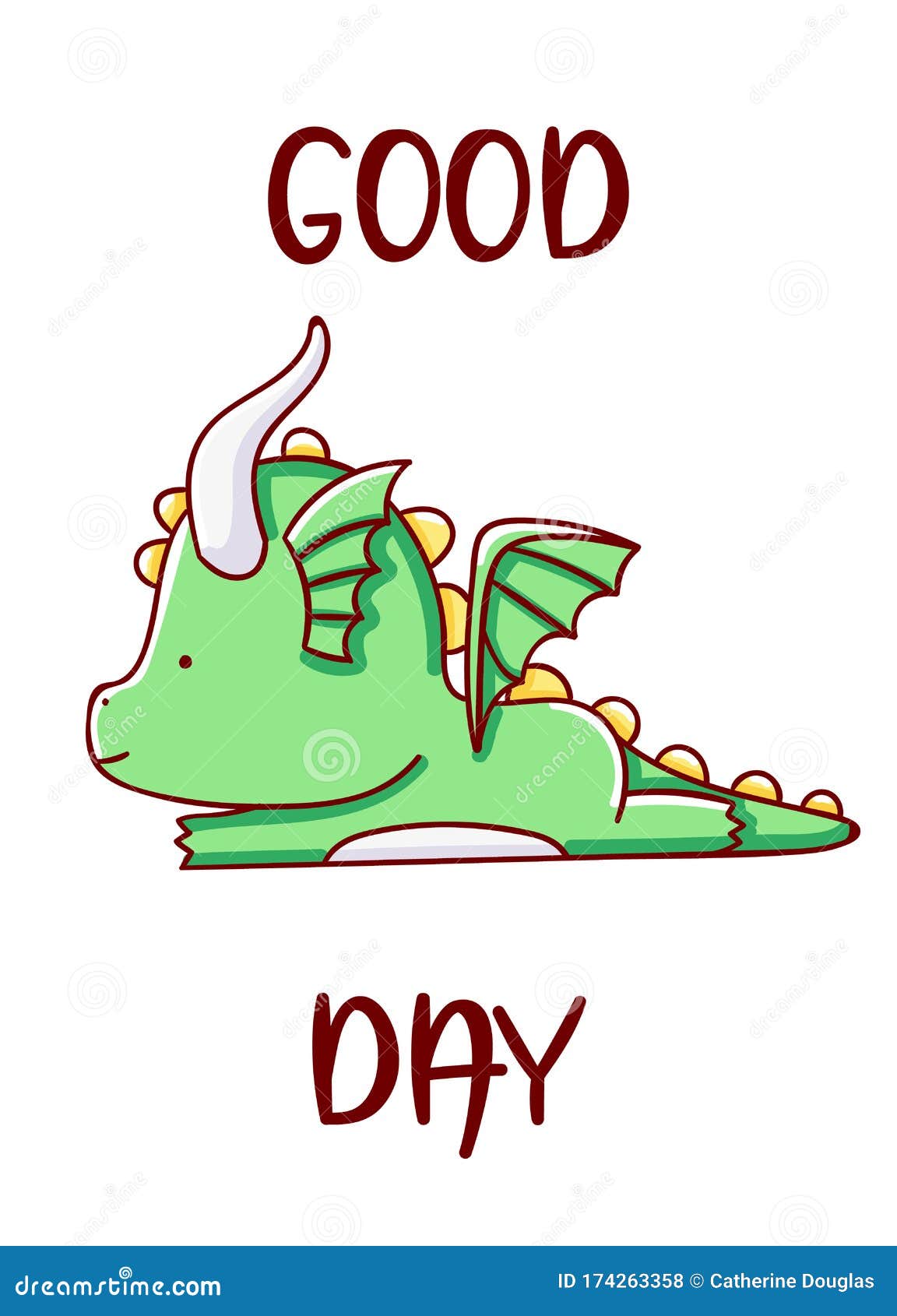 Character Kawaii Dragon Cartoon Cute Good Day Hand Drawn Isolated on White  Background Stock Vector - Illustration of futuristic, children: 174263358