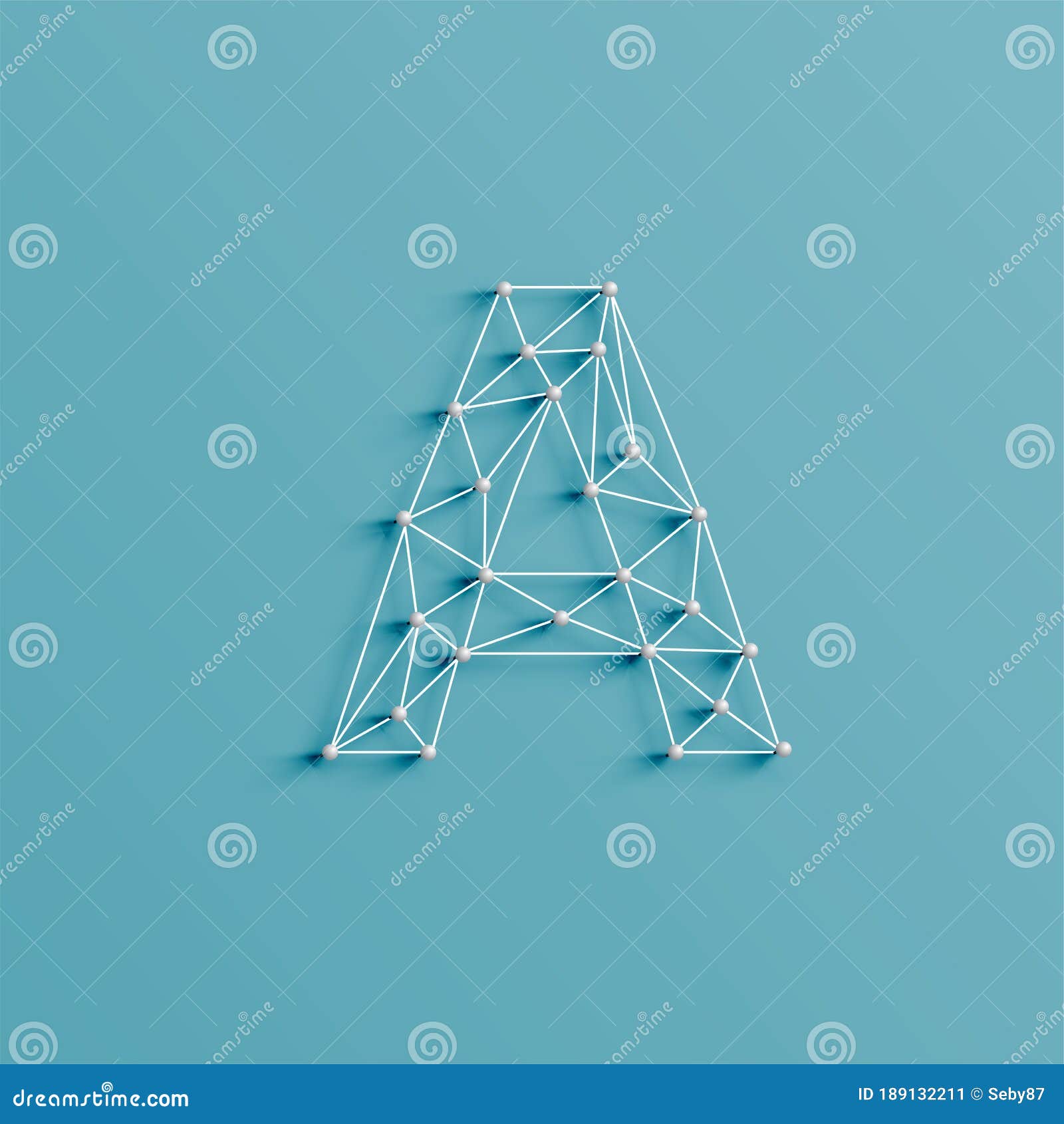 A Character Made by Pins and Lines, 3D and Realistic, Vector Stock