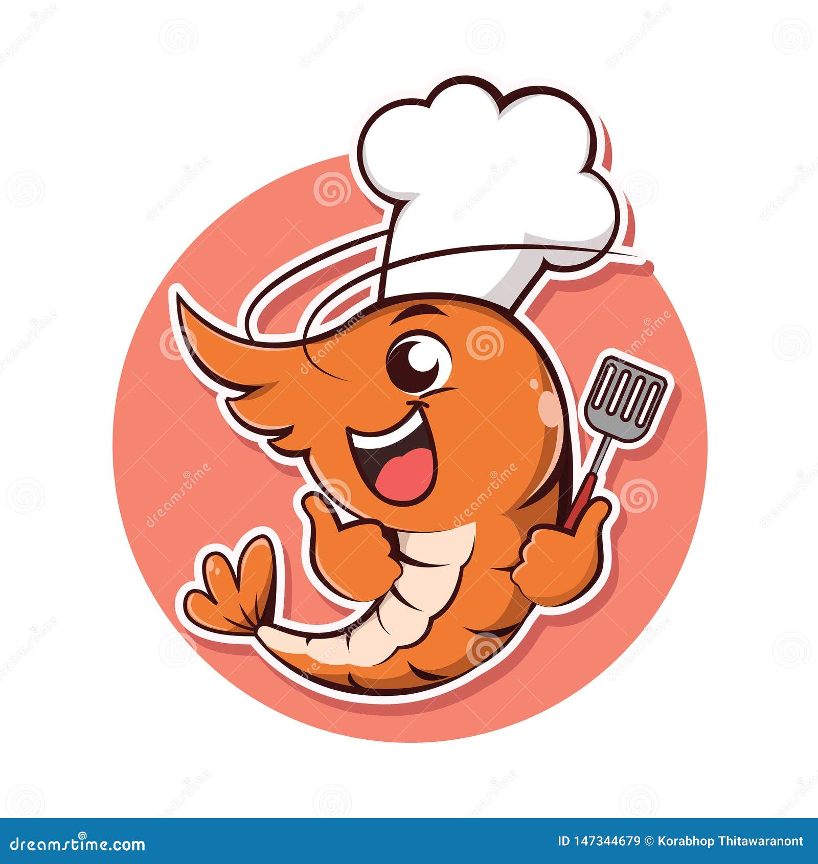 Shrimp Chef Character Design With Boil And Dried Shrimp Ready To Stock