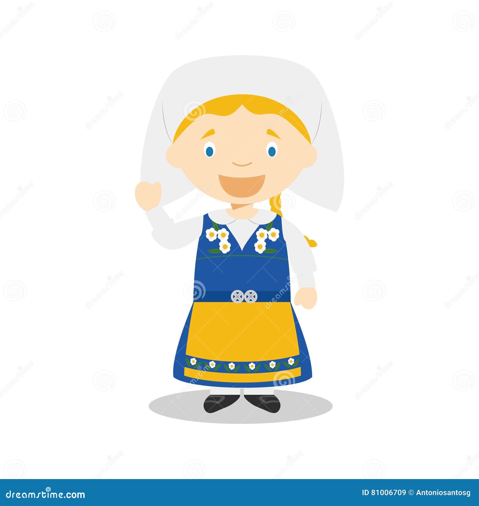 Character from Sweden Dressed in the Traditional Way Stock Vector ...