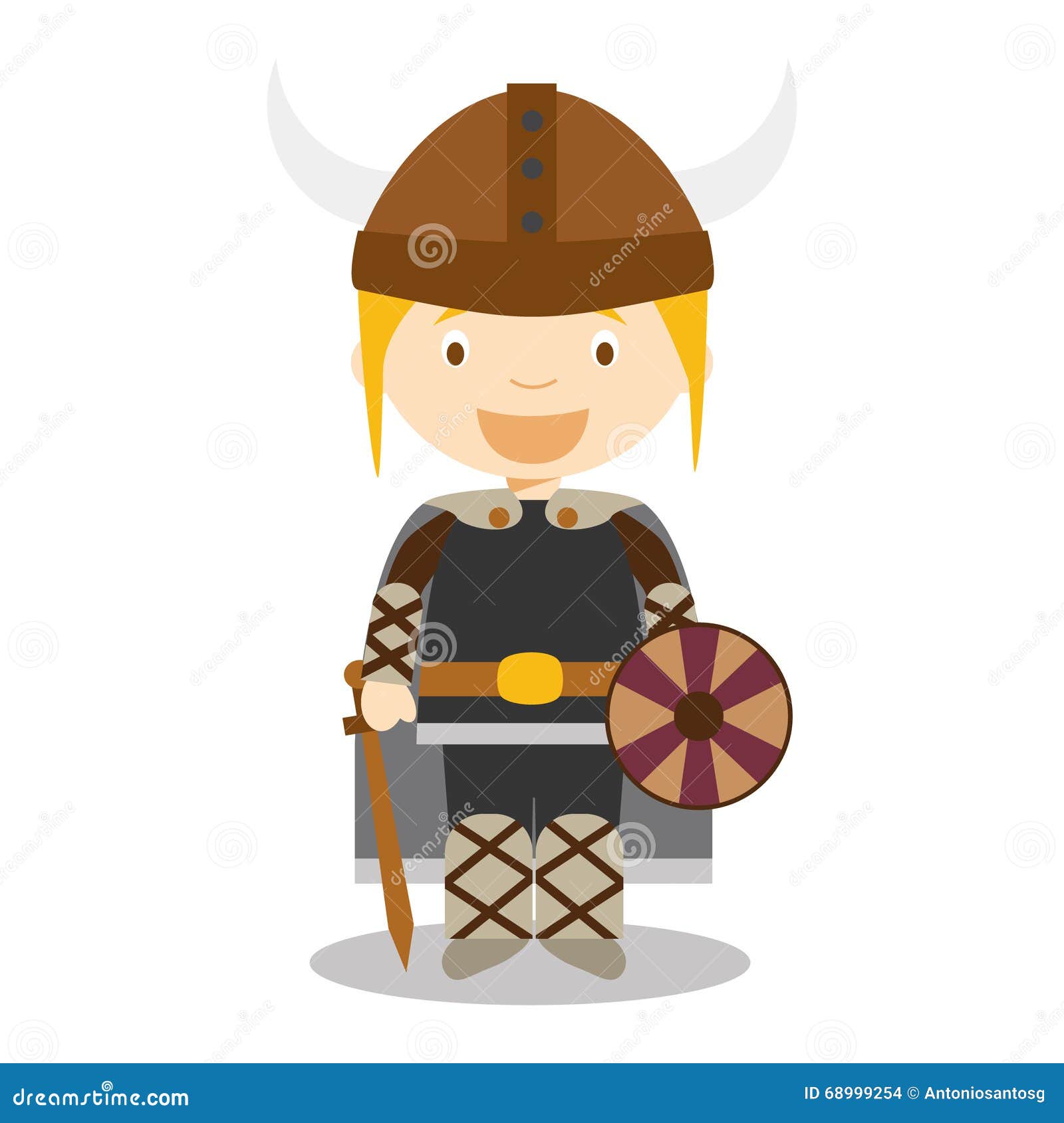 Character From Sweden Norway Or Scandinavia Viking Boy Dressed In The