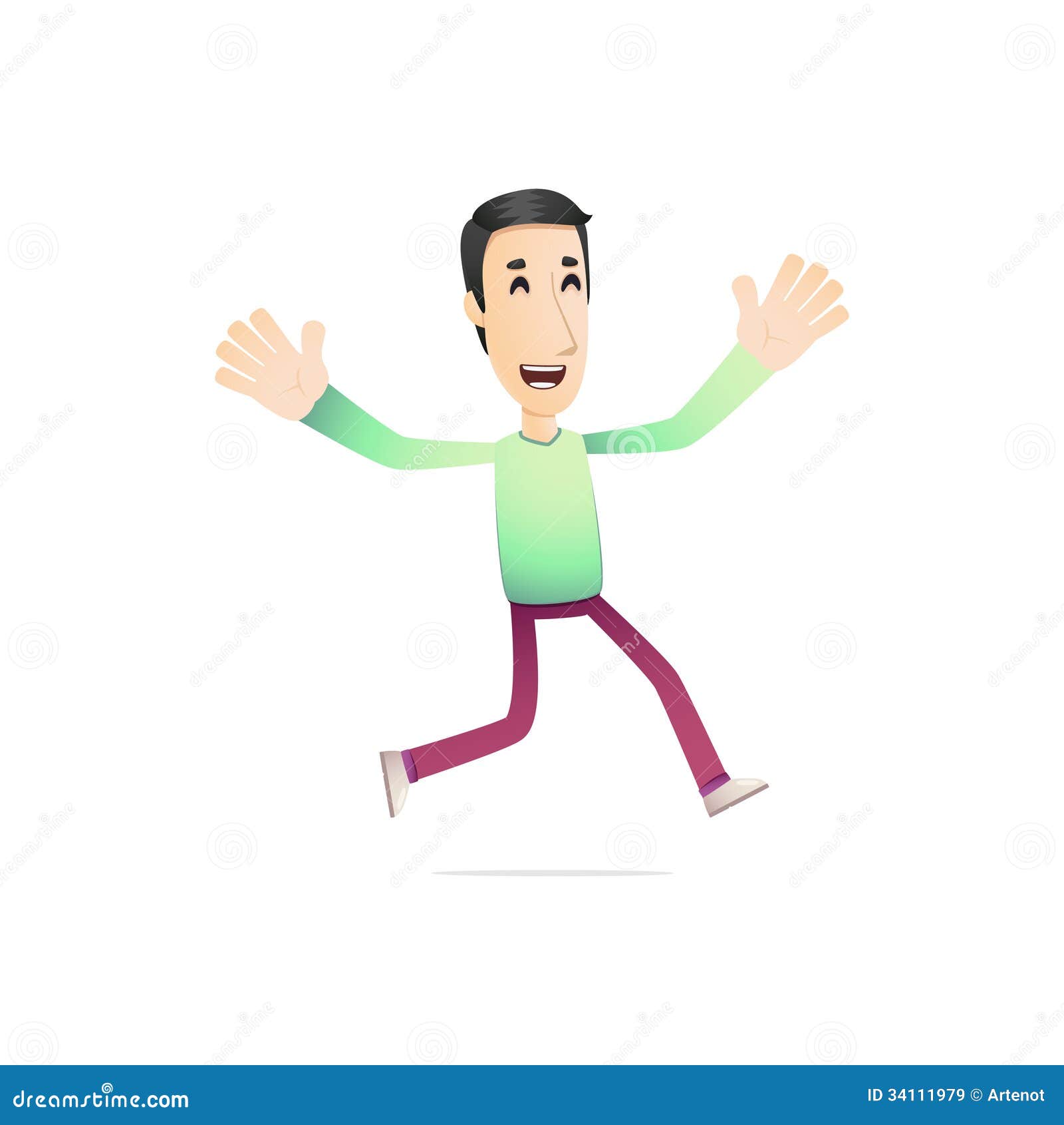 Character in various poses stock vector. Illustration of search - 34111979
