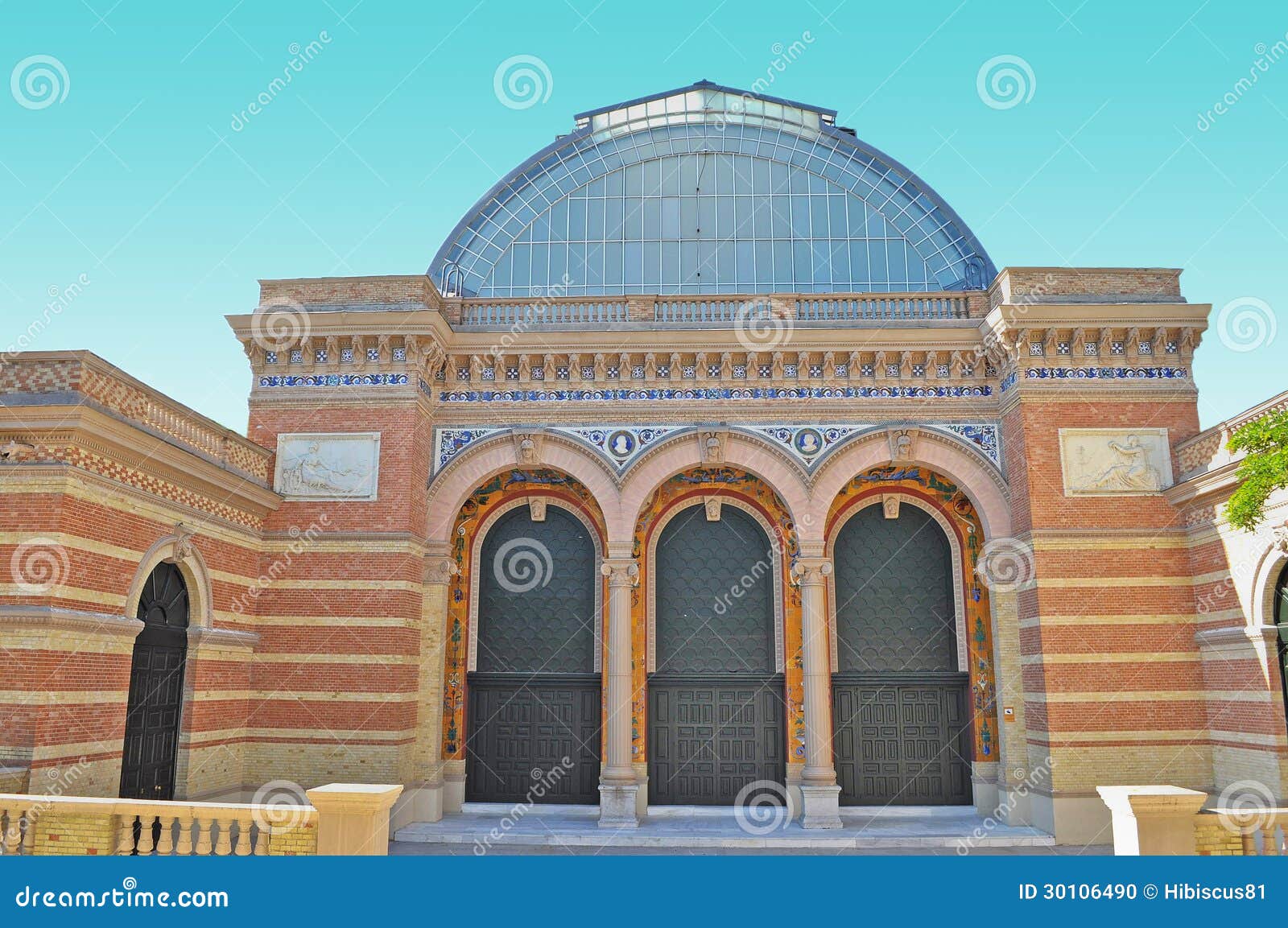 Characteristic building in Parque del Retiro, Madrid