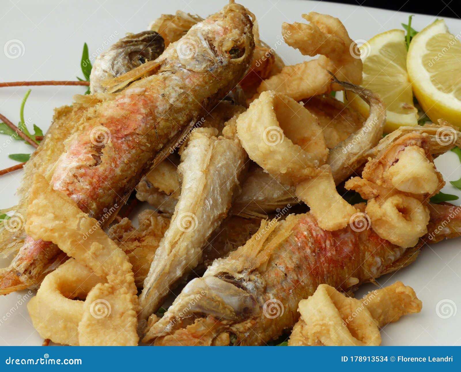 Characteristic Fried Fish Dish In Naples Italy. Stock