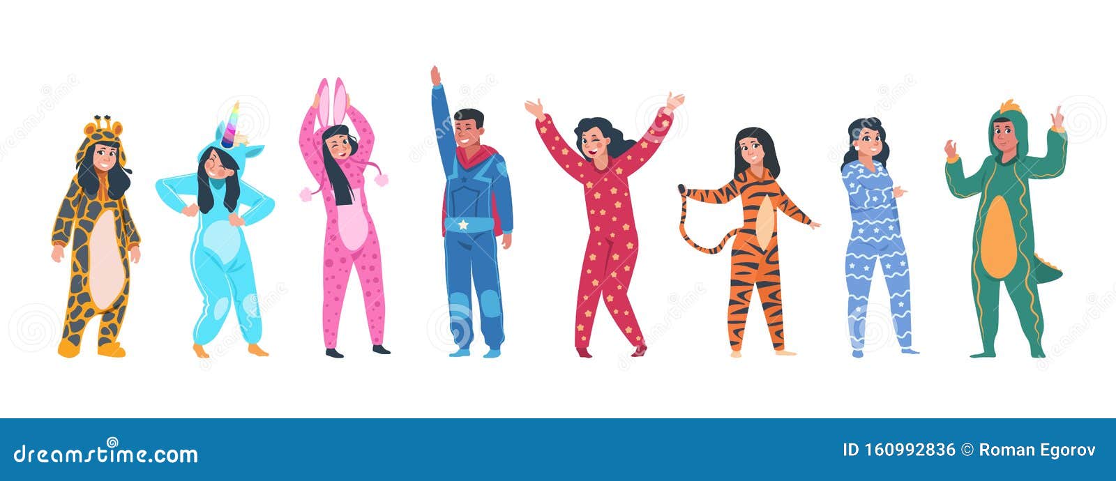 https://thumbs.dreamstime.com/z/characters-pajamas-cartoon-men-women-different-superheroes-animals-costumes-vector-pajama-party-set-illustration-person-160992836.jpg