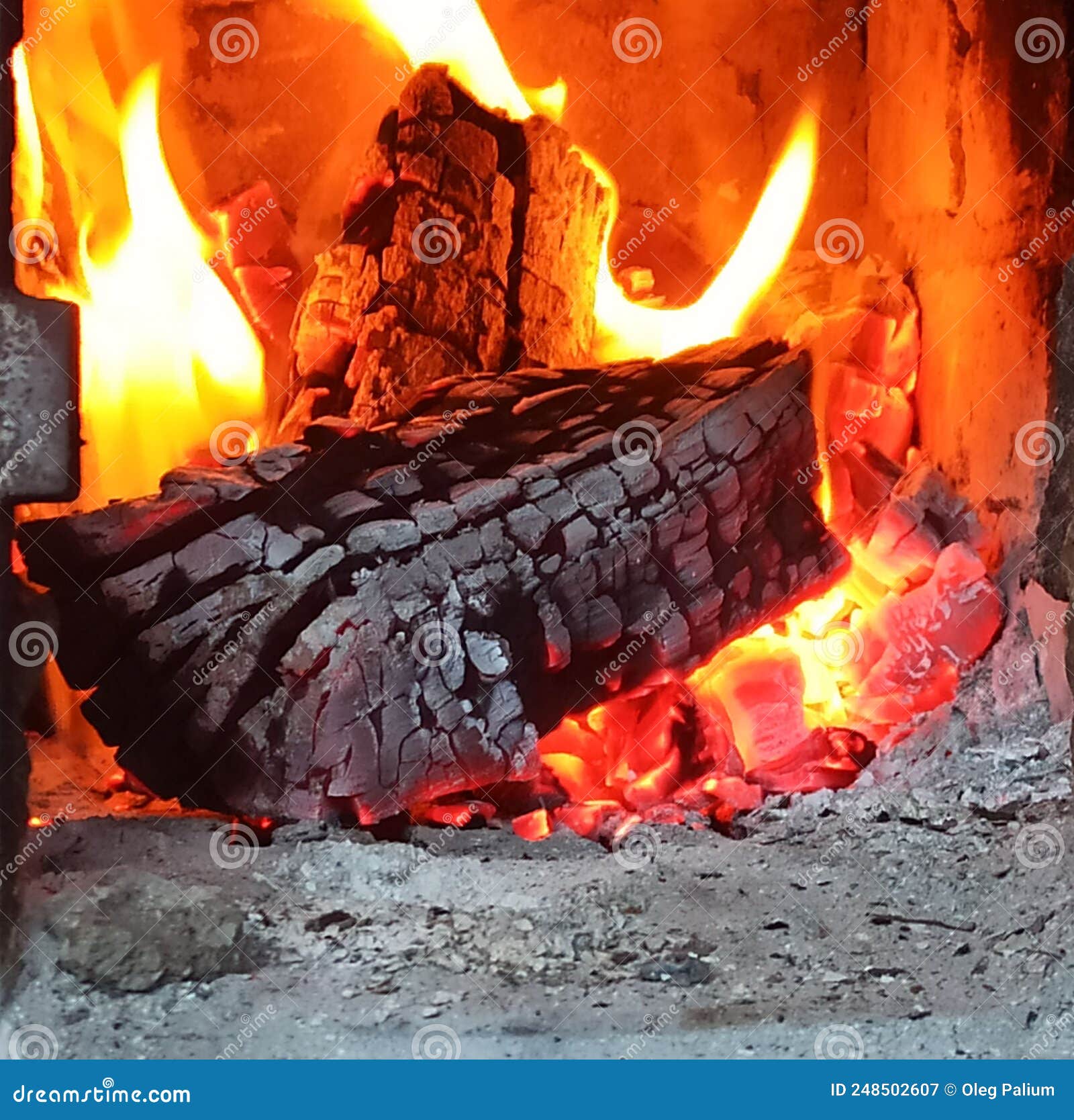 Charcoal Burning in the Stove Shotcloseup Stock Image Image of