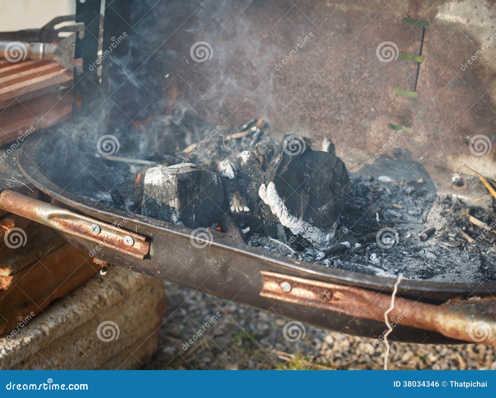 Charcoal fire grilled stock photo. Image of fire, grilling 38034346