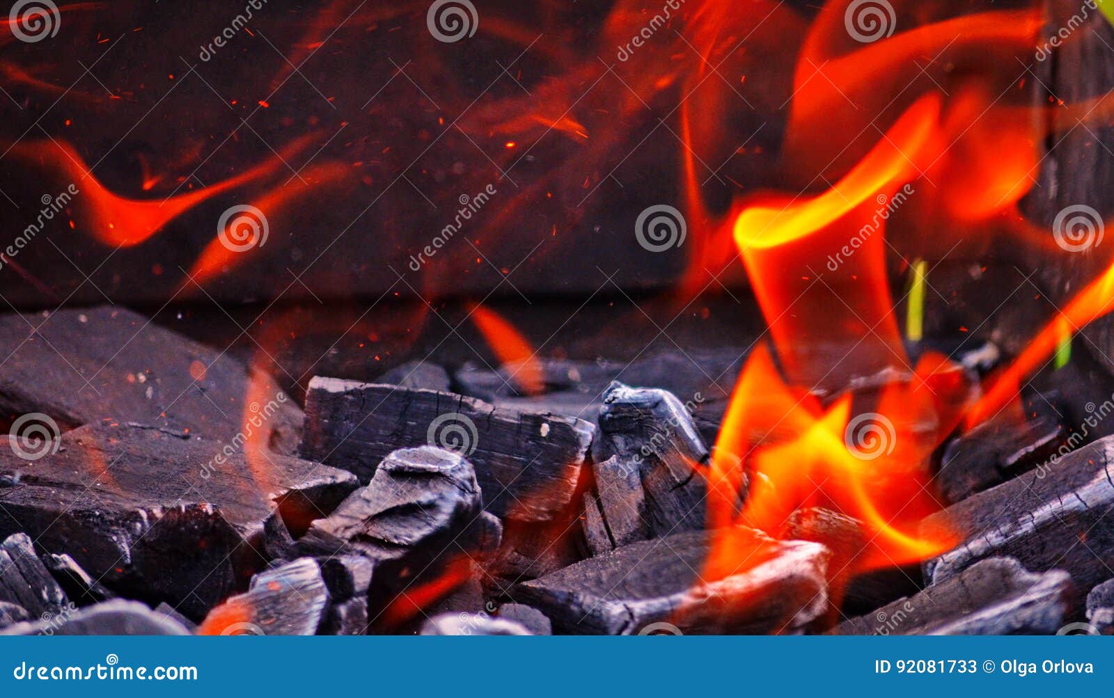 Charcoal fire stock image. Image of abstract, fiery, fire 92081733