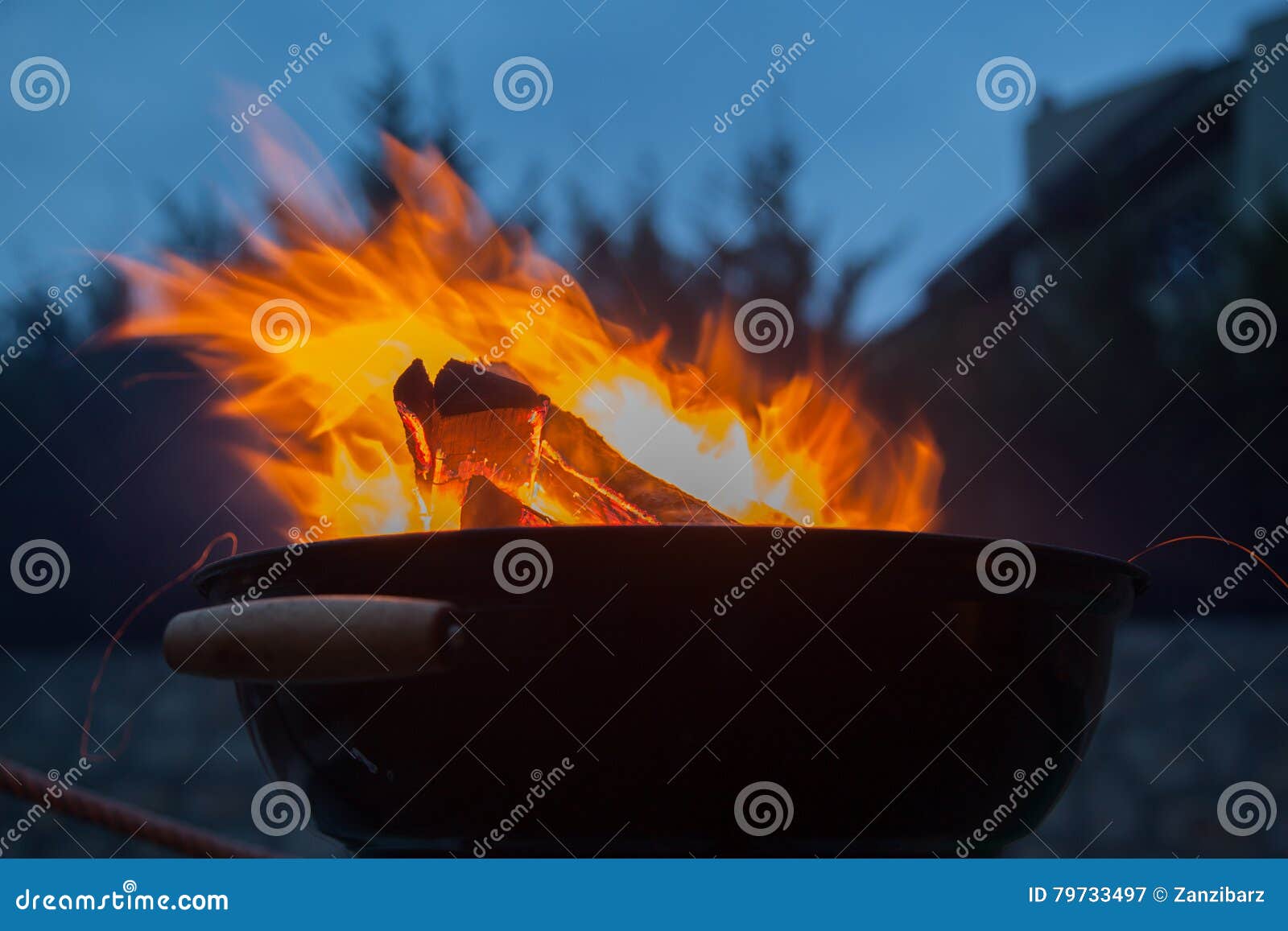 Charcoal Grill is Ready for Barbecue Party Stock Image Image of