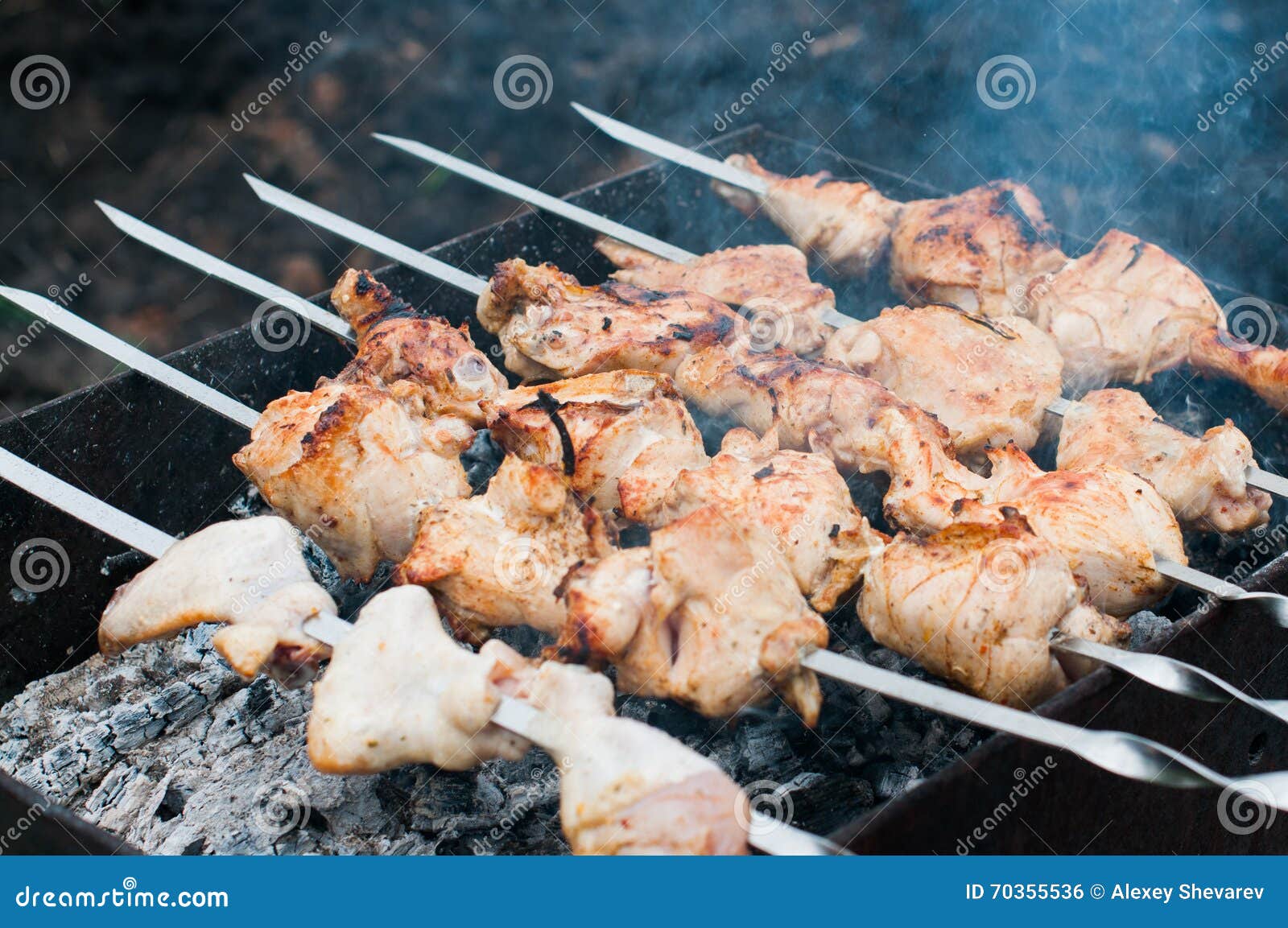 Charcoal Kebab stock photo. Image of kebab, smoke, fire 70355536