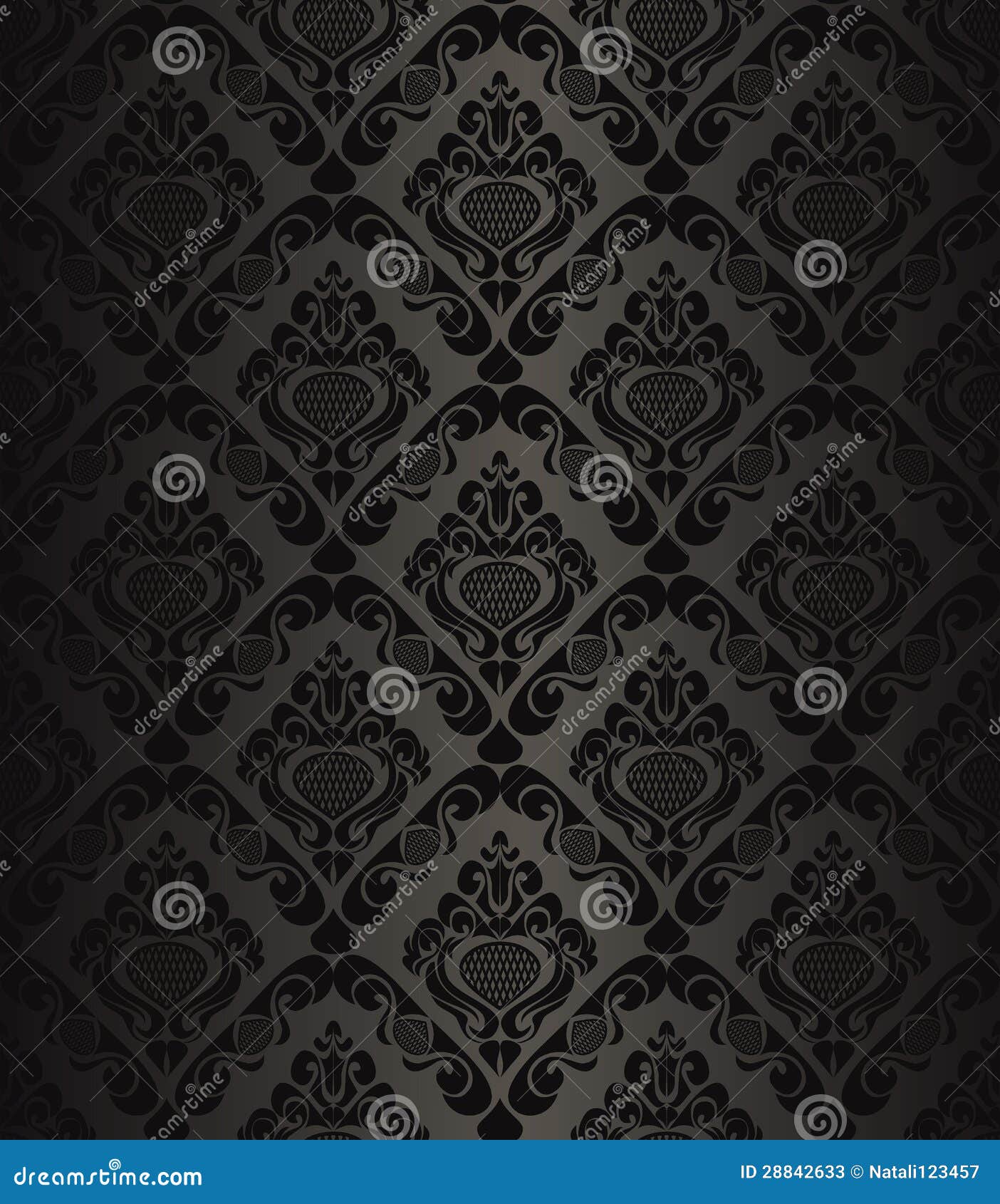 Charcoal Seamless Wallpaper Style Retro. Stock Vector Illustration