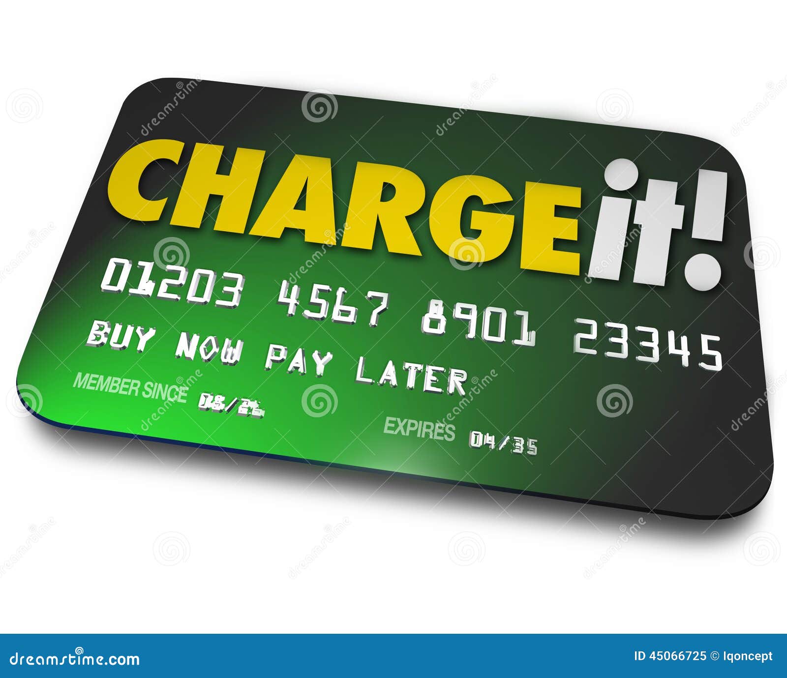Charge It Plastic Credit Card Shopping Borrow Money Pay Later Stock
