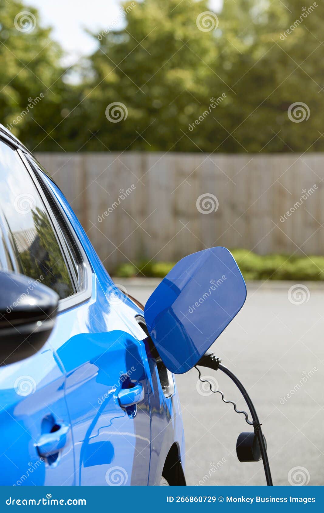 Charging Cable Attached To Environmentally Friendly Zero Emission