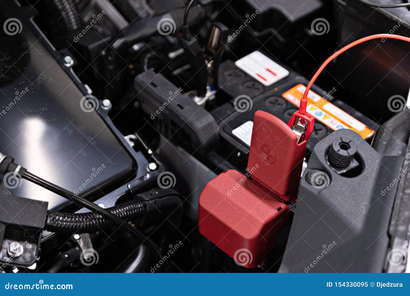 Charging Car Battery with Charger Stock Image Image of battery
